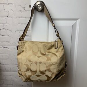 Coach Signature Jacquard Hobo Style Bag